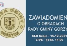 XLII SESJA RG GORZYCE – LIVE – 15.12.2021 GODZ. 14:00