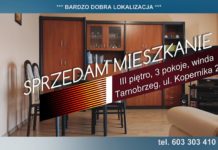 TARNOBRZEG: SPRZEDAM MIESZKANIE 68,16 m2, trzy pokoje, trzecie piętro, winda.