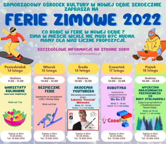 FERIE ZIMOWE 2022 – SOK W NOWEJ DĘBIE ZAPRASZA