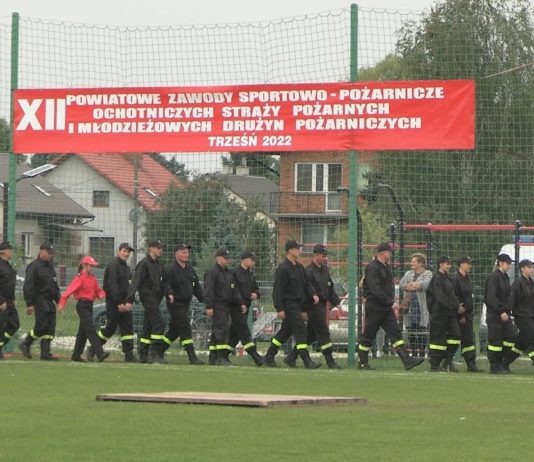 NAJLEPSI STRAŻACY W AKCJI – POWIATOWE ZAWODY W MIEJSCOWOŚCI TRZEŚŃ