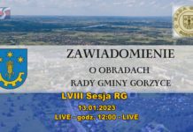 LVIII Sesja Rady Gminy Gorzyce – LIVE 13.01.2023 – godz. 12:00