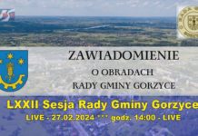 LIVE – LXXII Sesja Rady Gminy Gorzyce – 27.02.2024 godz. 14:00 – LIVE