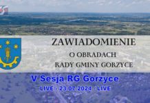 V SESJA RADY GMINY GORZYCE – 23.07.2024 – LIVE