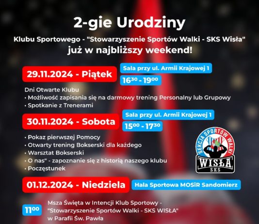 DRUGIE URODZINY SANDOMIERSKIEGO KLUBU – PROGRAM OBCHODÓW I ZBIÓRKA CHARYTATYWNA
