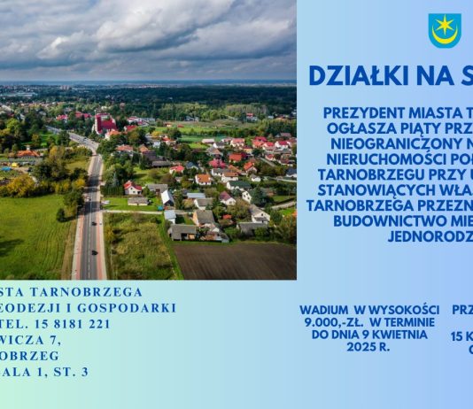 DZIAŁKI NA SPRZEDAŻ W TARNOBRZEGU