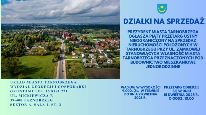 TARNOBRZEG - DZIAŁKI NA SPRZEDAŻ - ULICA ZAMKOWA