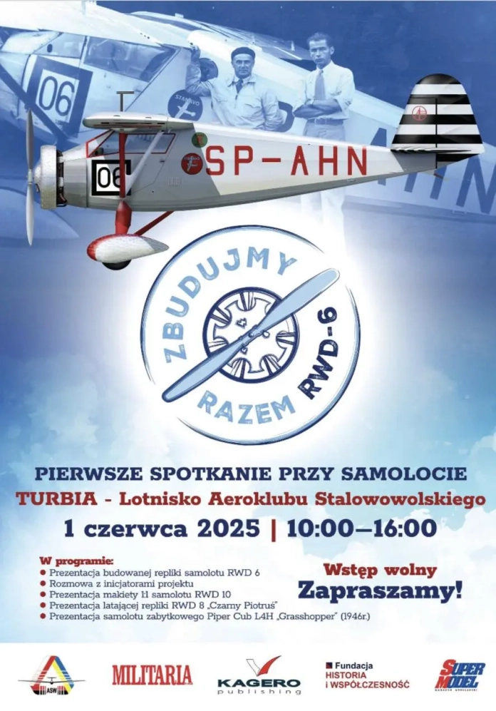 ZBUDUJMY RAZEM RWD-6 - AEROKLUB STALOWOWOLSKI ZAPRASZA DO TURBI - 1 CZERWCA 2025