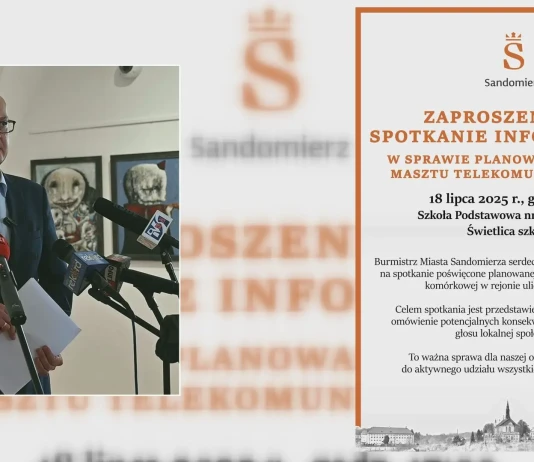 BURMISTRZ ZAPRASZA NA KONSULTACJE – CZY W CENTRUM SANDOMIERZA STANIE MASZT TELEFONII KOMÓRKOWEJ? BURMISTRZ ZAPRASZA NA KONSULTACJE