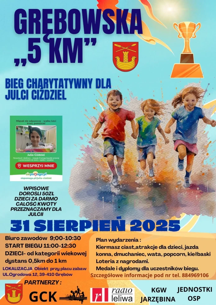 BIEG CHARYTATYWNY DLA JULCI CIŹDZIEL - GRĘBÓW 31.08.2025
