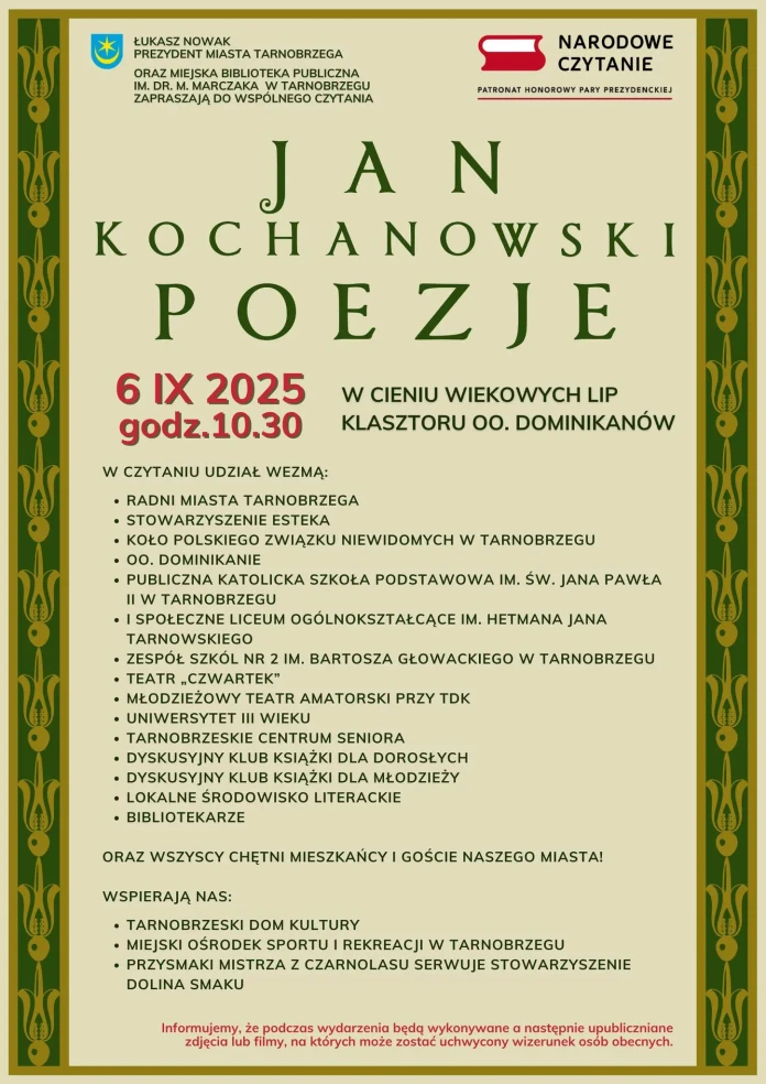 W CIENIU WIEKOWYCH LIP KLASZTORU OO. DOMINIKANÓW - NARODOWE CZYTANIE 6.09.2025