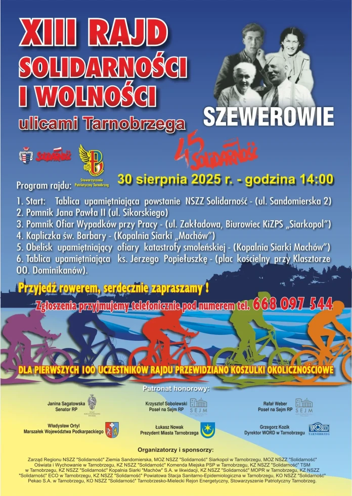 XIII RAJD SOLIDARNOŚCI I WOLNOŚCI - 30.08.2025 XIII RAJD SOLIDARNOŚCI I WOLNOŚCI - 30.08.2025