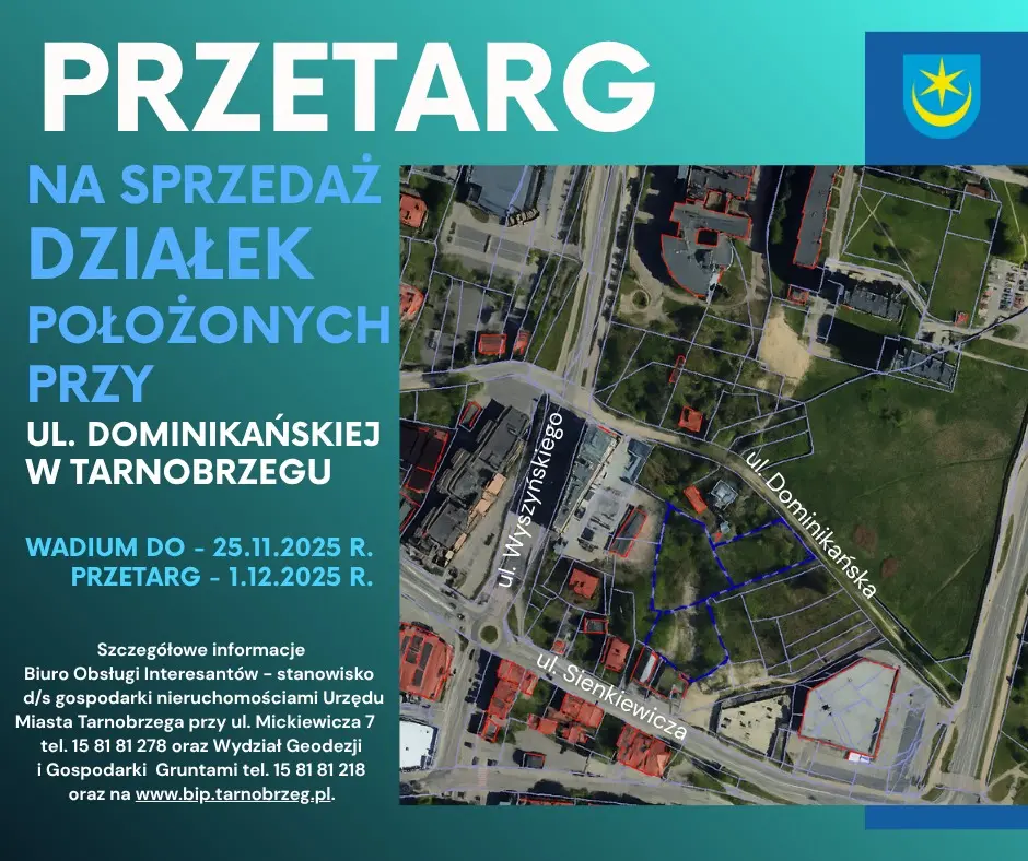 PRZETARG NA SPRZEDAŻ DZIAŁEK_ULICA DOMINIKAŃSKA