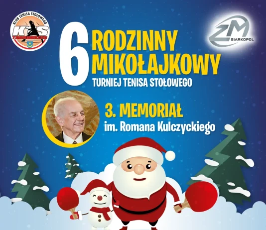 MIKOŁAJKOWY TURNIEJ TENISA STOŁOWEGO – 6 grudnia 2025 MIKOŁAJKOWY TURNIEJ TENISA STOŁOWEGO 2025