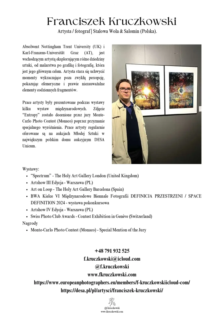 WERNISAŻ WYSTAWY FOTOGRAFII FRANCISZKA KRUCZKOWSKIEGO - REFLECTION OF TIME - 8.11.2025 1 Portfolio - Franciszek Kruczkowski