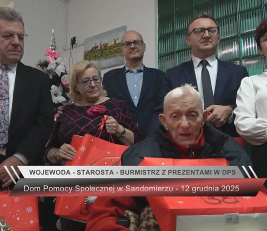 WOJEWODA – STAROSTA – BURMISTRZ Z PREZENTAMI W DPS 12.12.2025 Dom Pomocy Społecznej w Sandomierzu