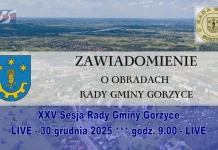XXV Sesja Rady Gminy Gorzyce – 30 grudnia 2025 o godz. 9.00 – LIVE XXV Sesja Rady Gminy Gorzyce - 30.12.2025