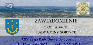 XXV Sesja Rady Gminy Gorzyce – 30 grudnia 2025 o godz. 9.00 – LIVE XXV Sesja Rady Gminy Gorzyce - 30.12.2025