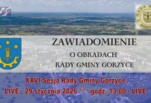 XXVI Sesja Rady Gminy Gorzyce – 29 stycznia 2026 godz. 13.00 – LIVE
