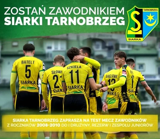 ZOSTAŃ CZĘŚCIĄ KLUBU Z TRADYCJĄ – KS SIARKA ZAPRASZA 24 STYCZNIA 2026 ZOSTAŃ ZAWODNIKIEM SIARKI TARNOBRZEG - 24.01.2026