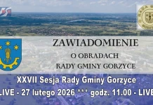 XXVII Sesja Rady Gminy Gorzyce – 27 lutego 2026 godz. 11.00 – LIVE XXVII Sesja RG Gorzyce - 27.02.2026