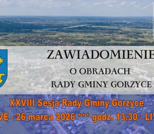 XXVIII Sesja Rady Gminy Gorzyce – 26 marca 2026 godz. 13.30 – LIVE XXVIII Sesja RG Gorzyce - 26.03.2026