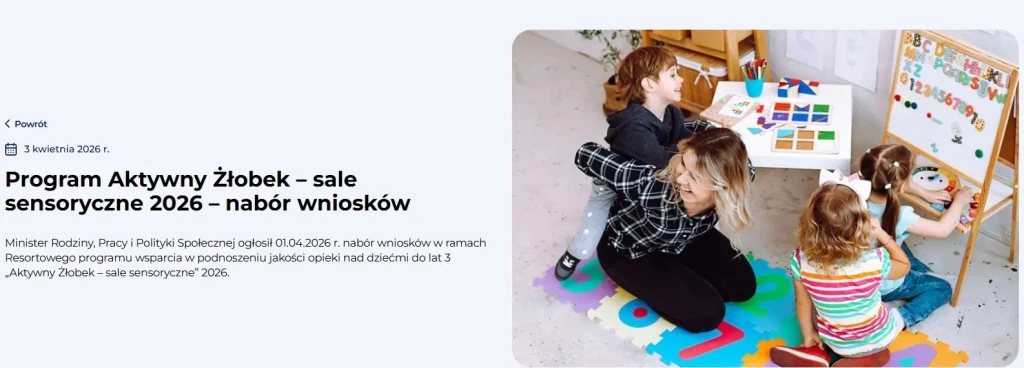 Miliony złotych na seniorów i żłobki - 2026 3 Program Aktywny Żłobek