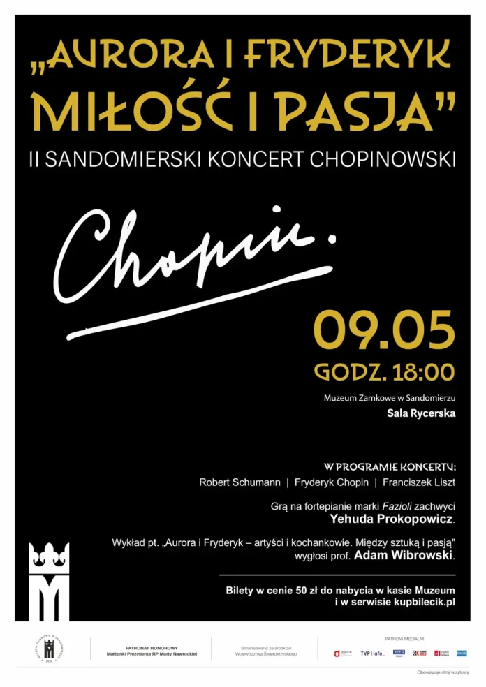 9.05.2026 r. - II Sandomierski Koncert Chopinowski - plakat