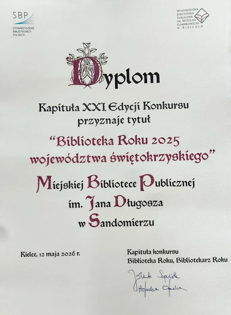 BIBLIOTEKA ROKU 2025 WOJEWÓDZTWA ŚWIĘTOKRZYSKIEGO
