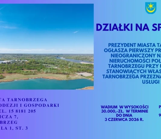 DZIAŁKI NA SPRZEDAŻ – TARNOBRZEG – PRZETARG 9.06.2026 Działki na sprzedaż - Tarnobrzeg - przetarg 9.06.2026
