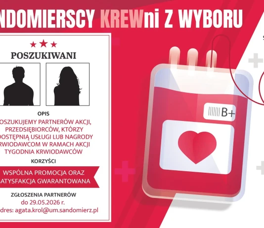Sandomierscy KREWni z Wyboru poszukują Partnerów Akcji! SANDOMIERSCY KREWni Z WYBORU