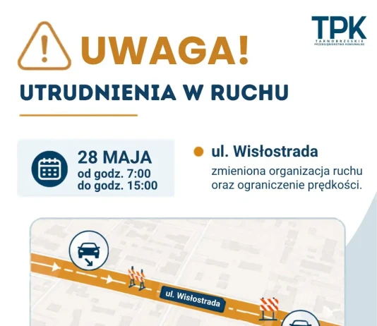 UWAGA ! – UTRUDNIENIA W RUCHU OD 28 MAJA 2026 TPK - UWAGA ! - UTRUDNIENIA W RUCHU