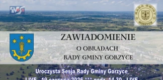 Uroczysta Sesja Rady Gminy Gorzyce – 19 czerwca 2026 godz. 14.30 – LIVE Uroczysta Sesja RG - 19.06.2026