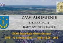 XXXII Sesja Rady Gminy Gorzyce – 19 czerwca 2026 godz. 12.00 – LIVE XXXII Sesja Rady Gminy Gorzyce - 19.06.2026